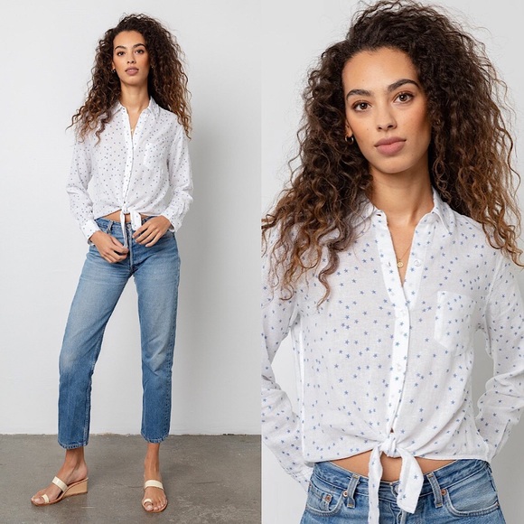 Rails Tops - RAILS Val Linen Blend Top